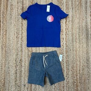 GAP Blue Graphic Tee and Blue Shorts Set